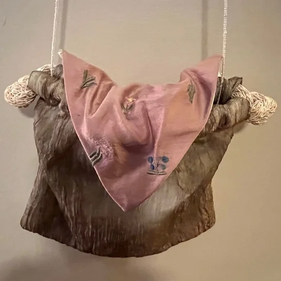 Lisa Violette Drawstring Small Cross Body Handbag 50" Beaded Strap - Picture 2 of 8